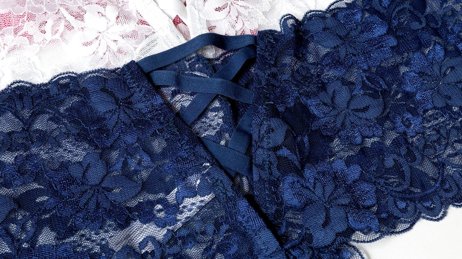 Women's sexy panties & underwear - crotchless panties in pink, white, and blue