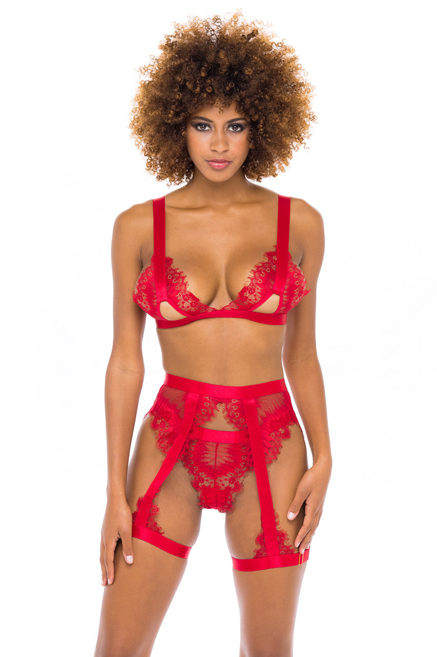 Janet Eyelash Lace 3 Piece Bra Set – Oh La La Cheri